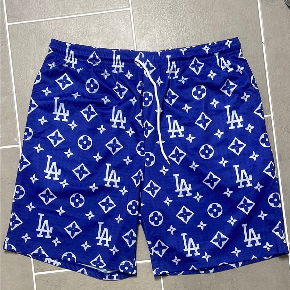 Blue Patterned Shorts